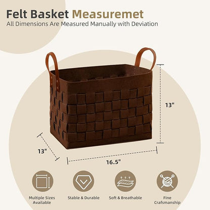 boldmonkey Laundry Basket 16.5 " x13 x13, Large Rectangular Felt Fabric Blanket - Image 4