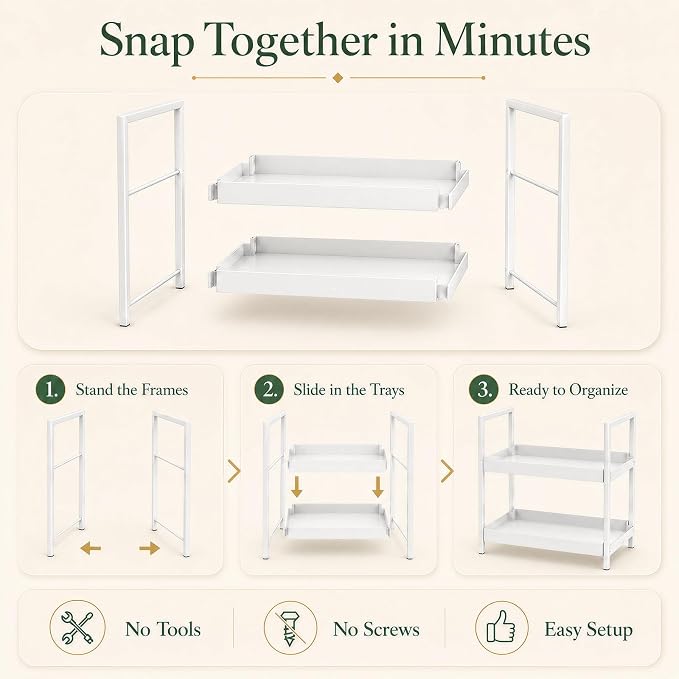 Bathroom Organizer Countertop, 2 Tier Counter Storage Shelf - Image 4