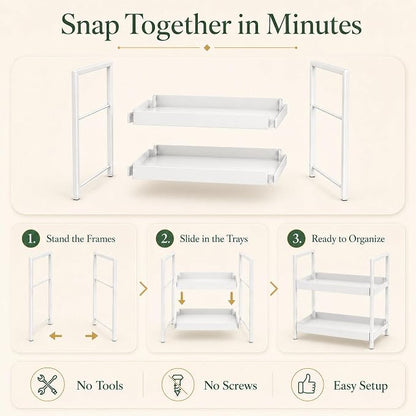 Bathroom Organizer Countertop, 2 Tier Counter Storage Shelf - Image 4