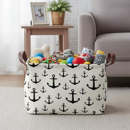 Anchor Storage Basket Waterproof Canvas Toy Storage Bin Home Anchor Decor - Image 5