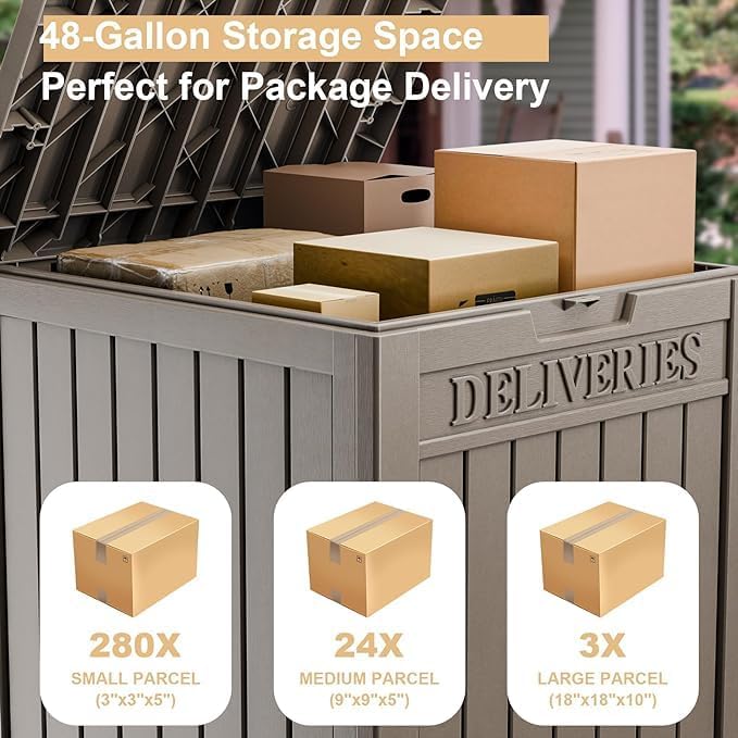DRATO 48 Gallon Package Delivery Box, Large Lockable Storage Box, Double-Wall - Image 2