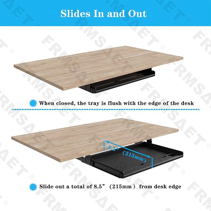 FRMSAET Office Furniture Accessories Keyboard Drawer Under Desk Multipurpose - Image 3