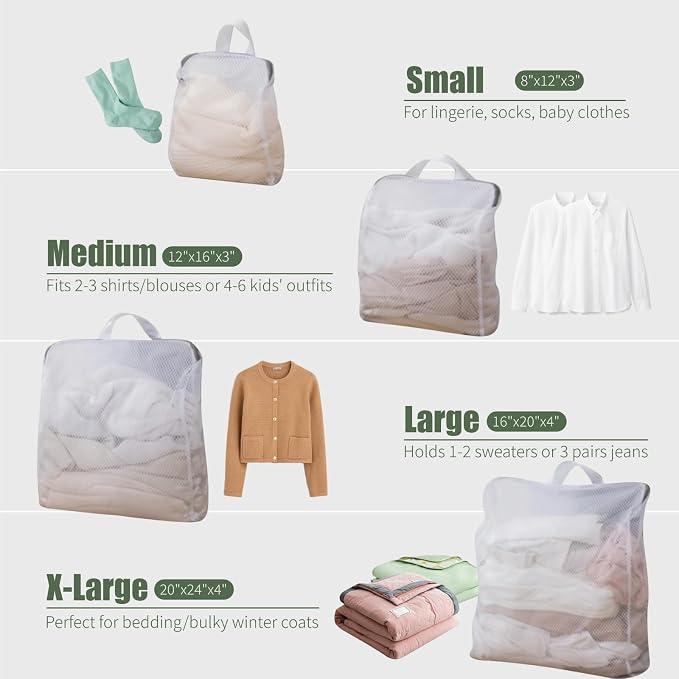 GWT 4Pcs 3D Mesh Laundry Bags - Image 3