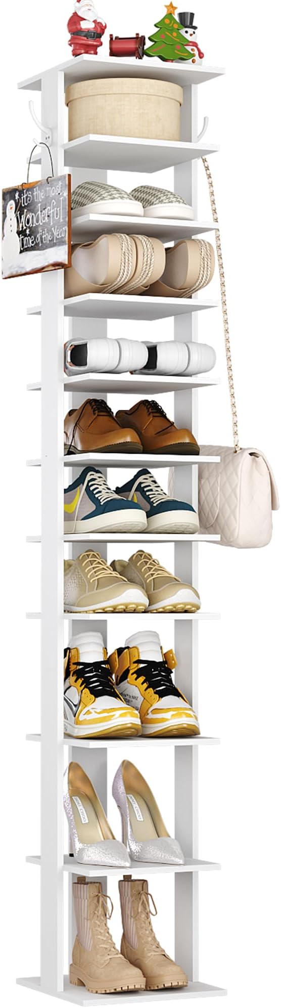 HOMEFORT 10-Tier Vertical Shoe Rack, Corner Shoe Tower, Slim Shoe Organizer by HOMEFORT