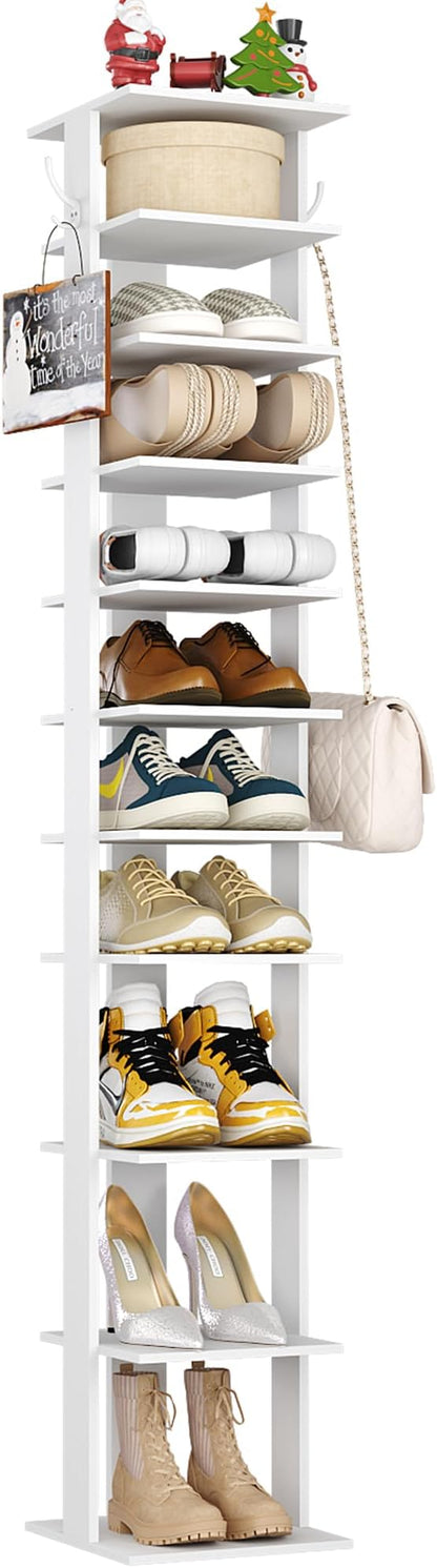 HOMEFORT 10-Tier Vertical Shoe Rack, Corner Shoe Tower, Slim Shoe Organizer by HOMEFORT