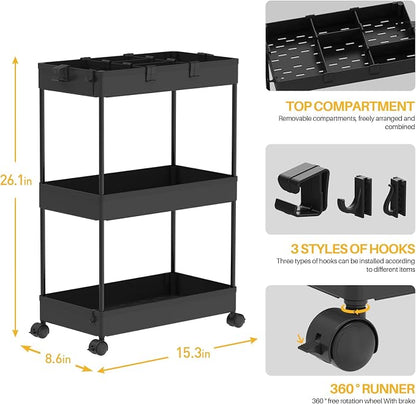 SPACELEAD 3 Tier Rolling Cart - Image 2