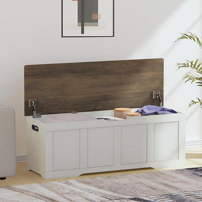 Timberer 47.2" Wooden Storage Chest, Extra Large Storage Trunk | Storage Bench - Image 7