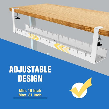No Drilling Under Desk Cable Management, Metal Cable Management Tray Under Desk - Image 5