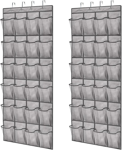 GORILLA GRIP Over the Door Shoe Organizer, 2 Pack, 24 Breathable Mesh Pockets by GorillaGrip