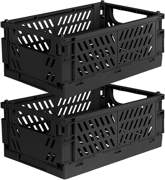 Tixill 2-Pack Mini Foldable Plastic Storage Box Mini Plastic Baskets by TixillMiniPlasticBasket