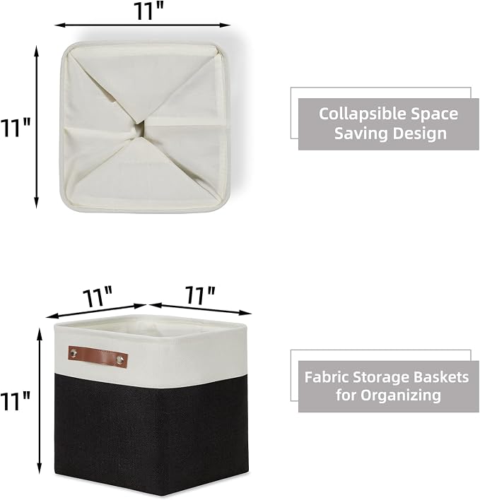 HNZIGE Foldable Storage Basket set, Fabric Storage Baskets - Image 2