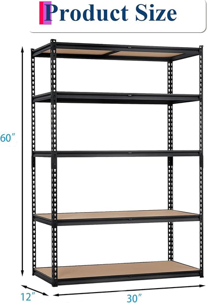 Heavy Duty Garage Storage Shelves, 5-Tier Metal Adjustable Shelving Unit - Image 2