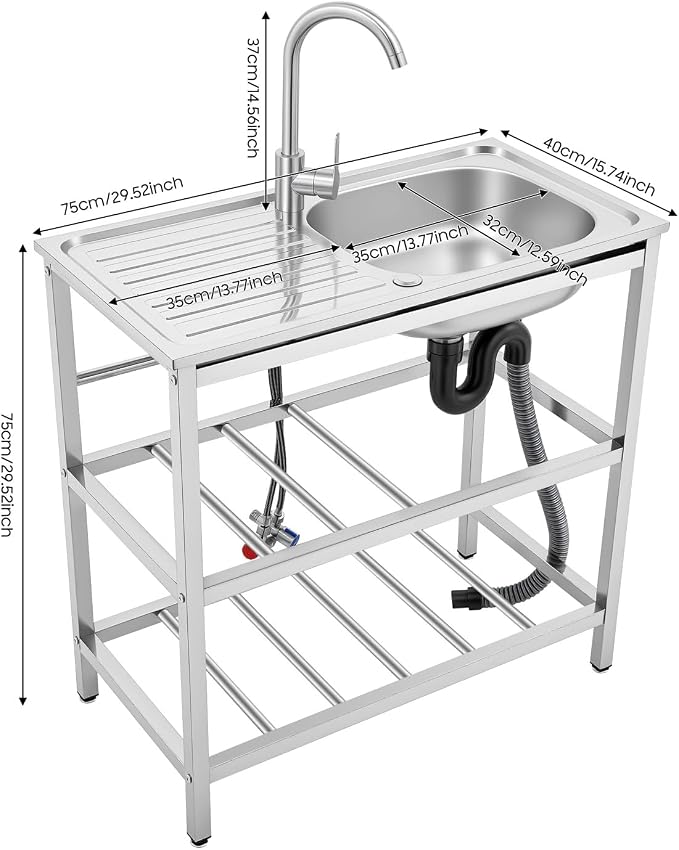 Outdoor Garden Sink with Hose Hook up Outside Sink - Image 2