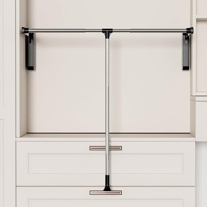 Pull Down Closet Rod, 33 lbs Load Capacity Stainless Steel Clothes Hanging Rod by usego