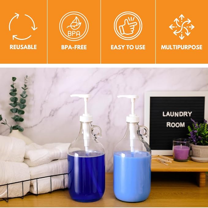 Fastrack Half Gallon Glass Jug Laundry Detergent Dispenser – Airtight Screw-Top - Image 5