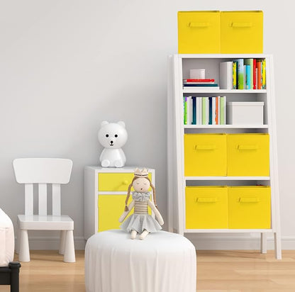 Simple Houseware Foldable Cube Storage Bins, 11-Inch Yellow - Image 4
