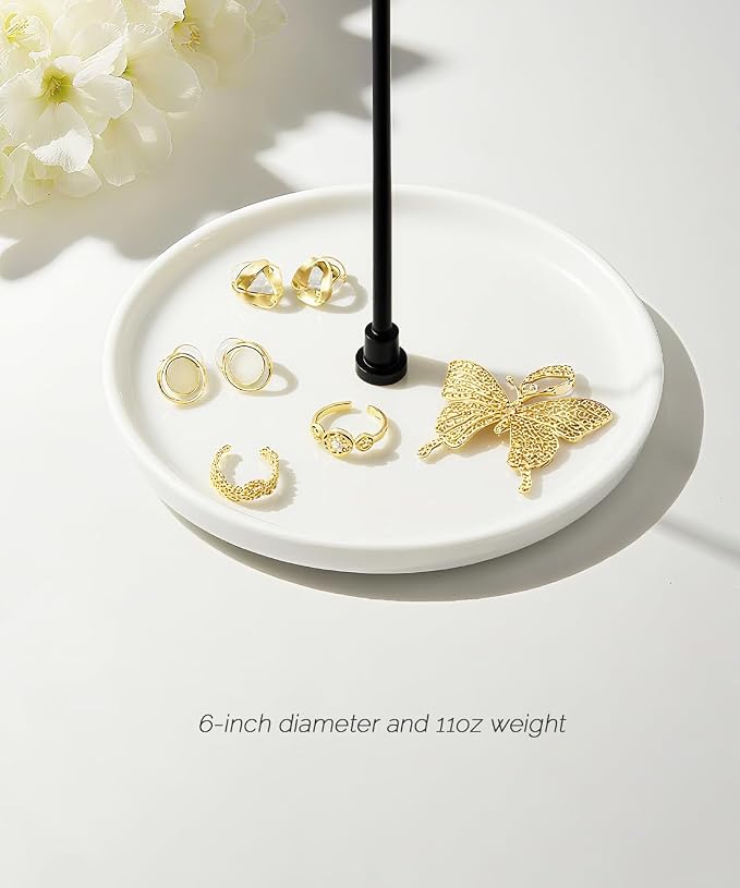 VROOMIUM Necklace Holder Stand - 6in Ceramic Base X 1ft Height - Image 3