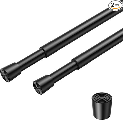 2 Pack Spring Loaded Tension Rod 16-26" Adjustable Curtain Rods No Drill by ZipGloTensionRod