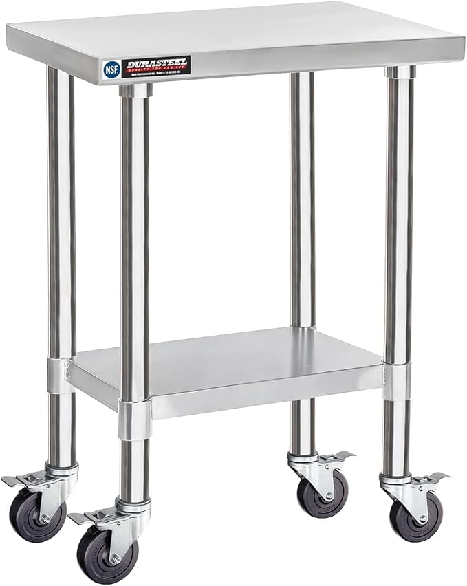 DuraSteel 24x18 NSF Stainless Steel Cart Work Table by DuraSteel