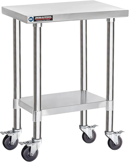 DuraSteel 24x18 NSF Stainless Steel Cart Work Table by DuraSteel