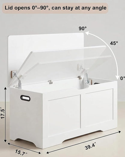 Timberer 39.4" Wooden Storage Chest, Extra Large Storage Trunk | Storage Bench - Image 3