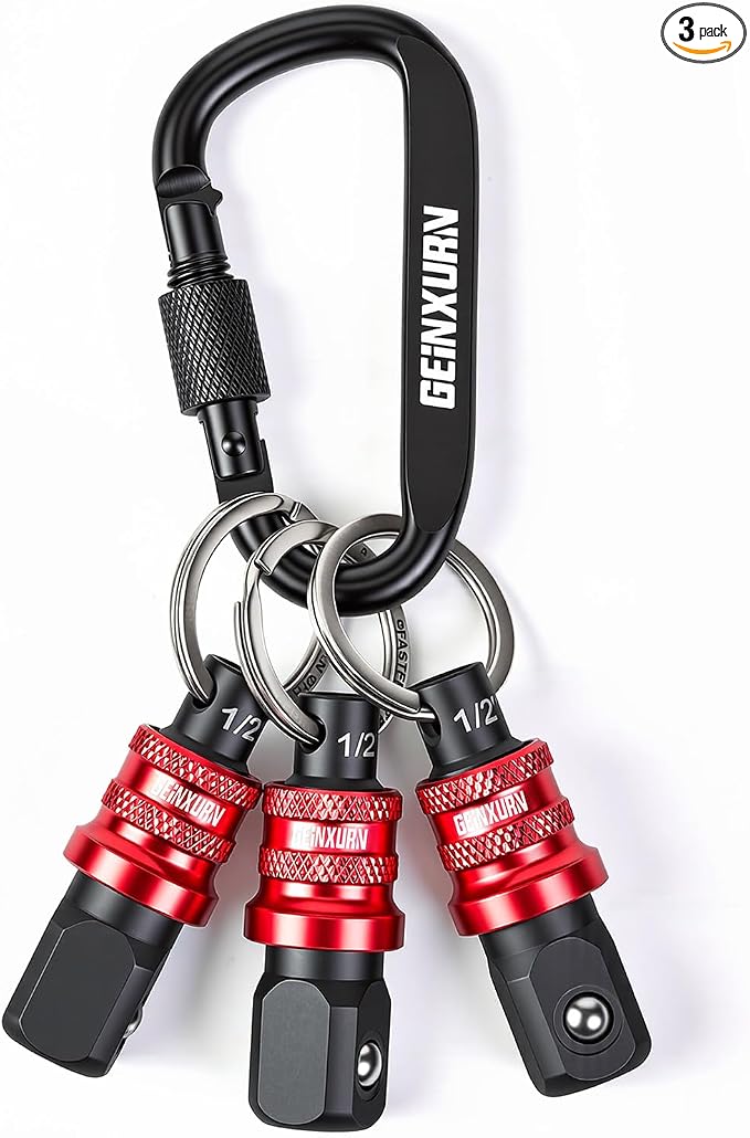 Geinxurn 3Pcs Socket Holder Keychain, 1/2” Drive Quick Release & Quick Change by GEINXURN