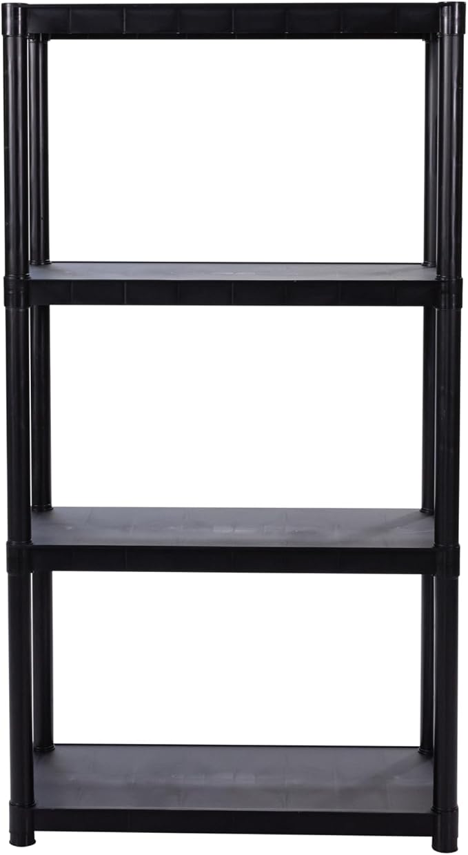 4-Shelf Plastic Storage Shelving Unit, Freestanding Organizer Utility Rack - Image 8