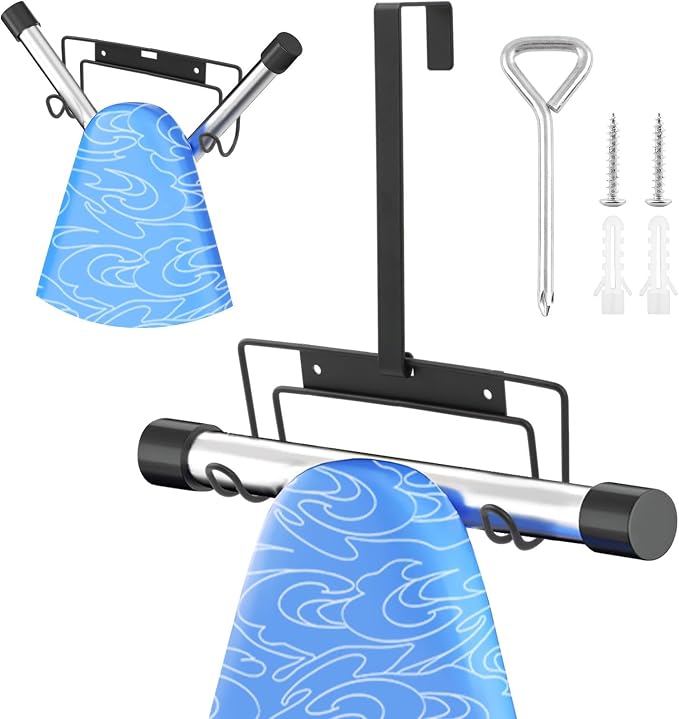 Ironing Board Holder Wall Mount, Over The Door & Wall Mount Metal Ironing Board by Unknown