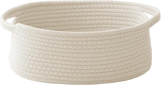 JMvicyroam Small Woven Basket, Empty Gift Basket, Cotton Rope, Includes Ribbon by JMvicyroam