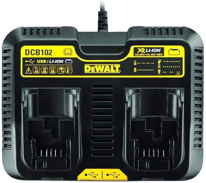 DEWALT 12/20V MAX Battery Charger, Dual Charging Station, 2-USB Ports Included - Image 4