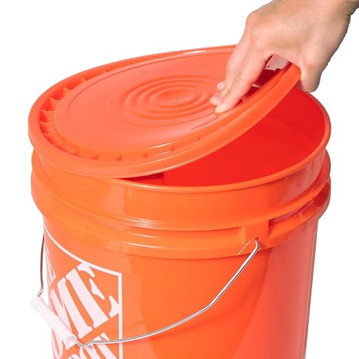 Meranti Reusable Easy Peel 3.5, and 7 Gallon Bucket Lid | Food Grade | Orange - Image 2