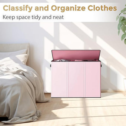 180L Laundry Hamper 3 Section, Large Laundry Basket - Image 6