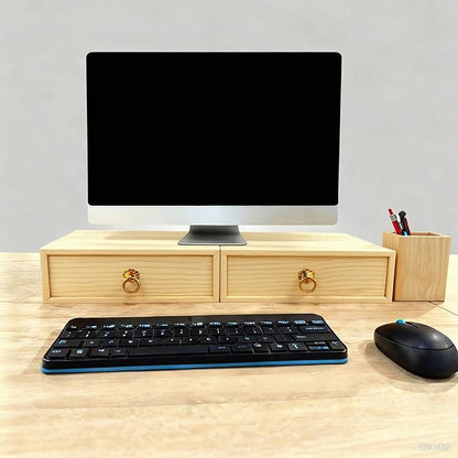 Natural Wooden Storage Box Desk Drawer Single Wood Cabinet Organizer Drawer - Image 5