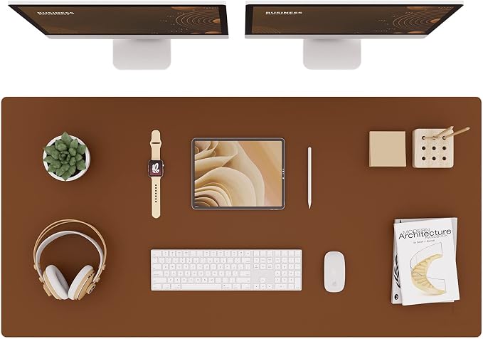 K KNODEL Large Office Leather Desk Mat, Mouse and Keyboard Pad, Computer and by K+KNODEL