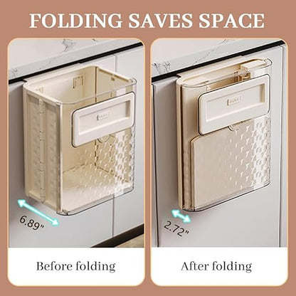 Green Foldable Transparent Rectangular Kitchen Trash Can, 6.89L Capacity - Image 3
