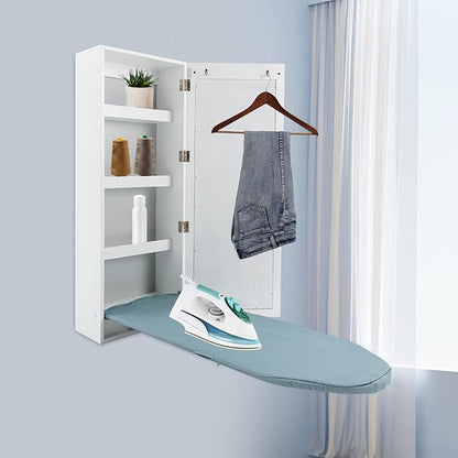Wall Mounted Ironing Board Cabinet, Foldable Hanging Ironing Board by HYYKJ-US