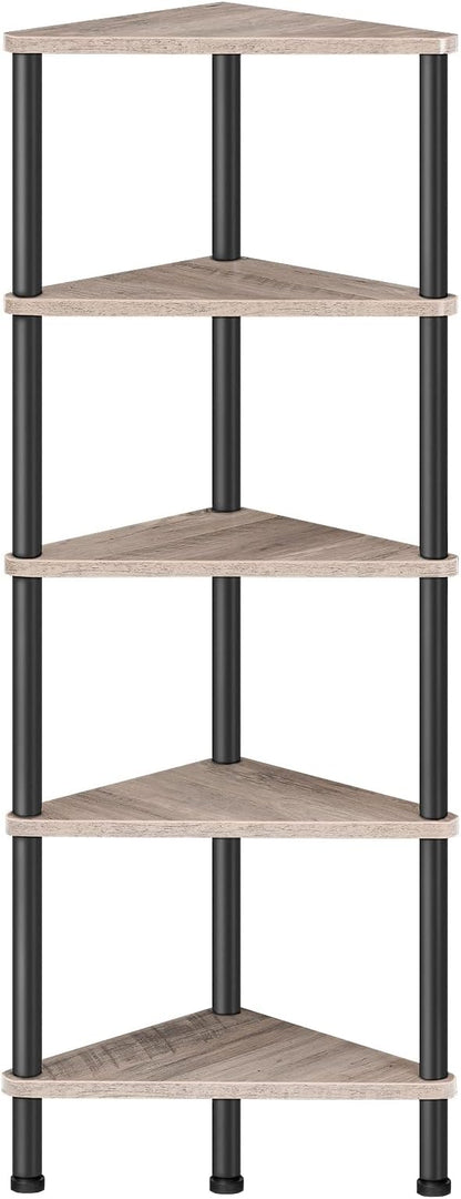 HOOBRO Corner Shelf Stand, Industrial 5-Tier Corner Bookshelf by HOOBRO