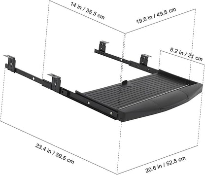 TEHAUX Under-Desk Keyboard Tray 20.67×9.06 in – Adjustable Slide-Out Drawer & - Image 2