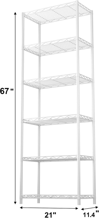 HOMEFORT 6-Tier Wire Shelving, 6 Shelves Unit Metal Storage Rack, Durable - Image 3