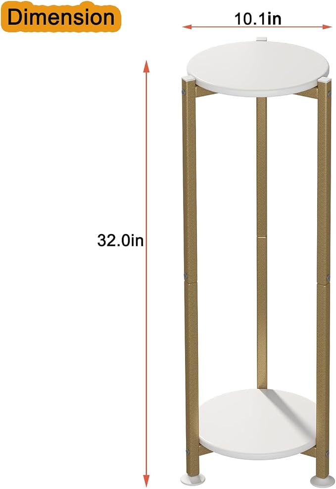 Plant Stand Indoor Corner Tall 2 Tier Metal Modern Flower Storage Plant Shelf - Image 6