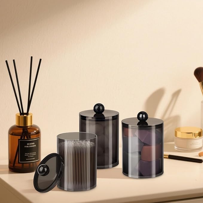 2 Pack Qtip Holder, Canister Apothecary Jar Set, Bathroom Jars - Image 7