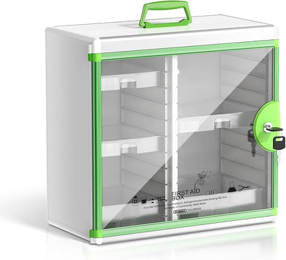 Lockable Medicine Cabinet with 5 Removable Trays, Wall Mounted & Portable by Glosen
