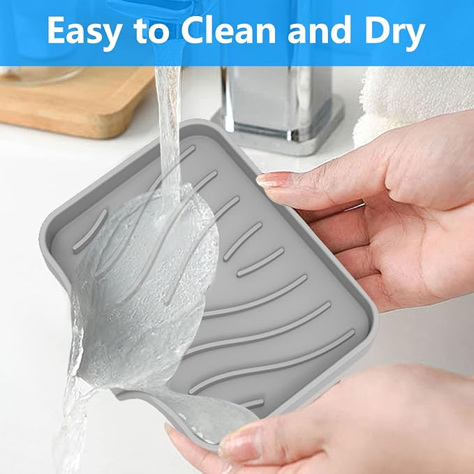 3-Pack Silicone Soap Dish Set – Bar Soap Holder - Image 4
