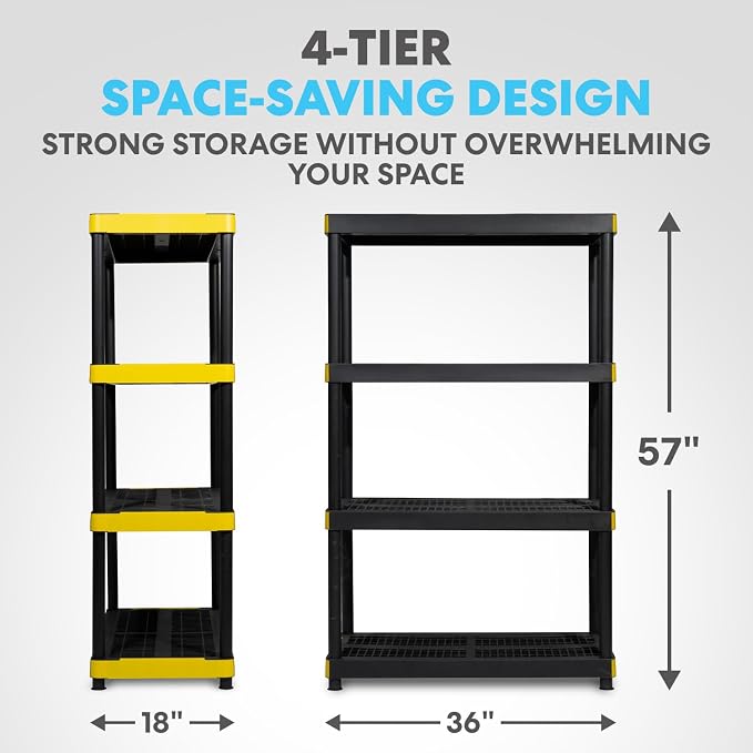 Simpli-Magic 4-Tier Heavy Duty Plastic Storage Shelving Unit, Garage & Basement - Image 2