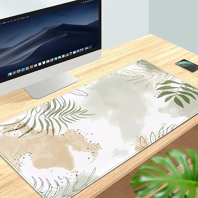 Keyboard mat Kawaii Mousepad Matcha Green Plant Abstract Accessories Desk pad - Image 5