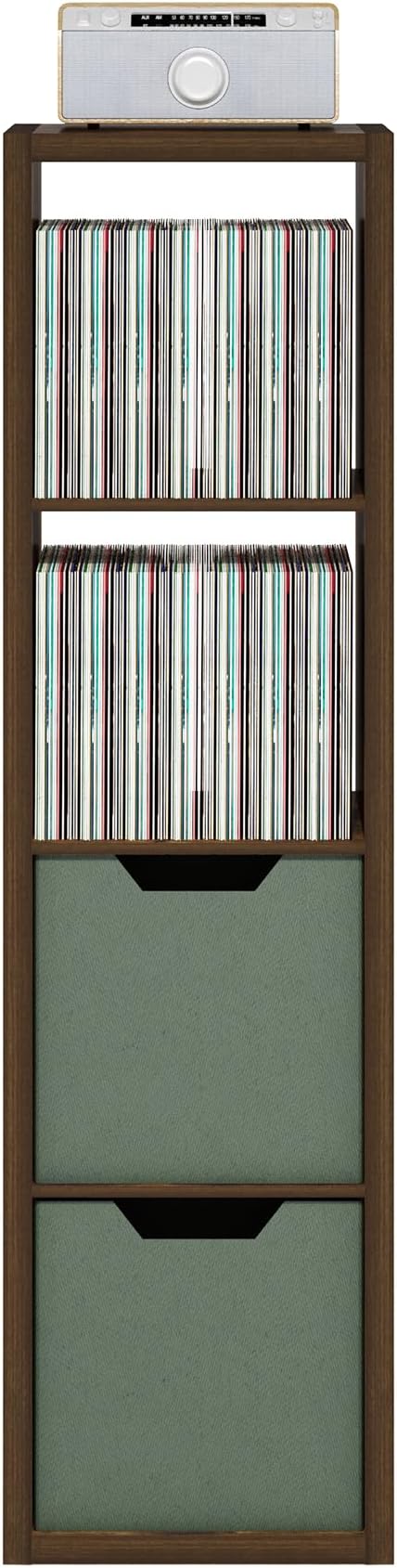 Furinno Cubicle Book Shelf, Vertical 4-Cube Bookshelf, Extra Thick Horizontally - Image 9