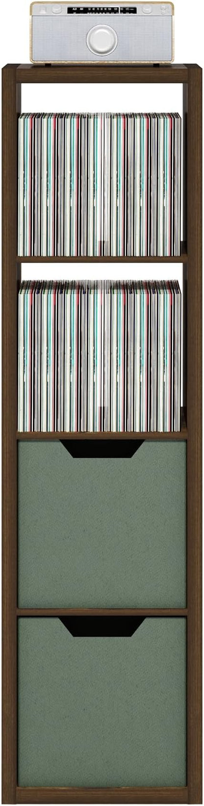 Furinno Cubicle Book Shelf, Vertical 4-Cube Bookshelf, Extra Thick Horizontally - Image 9