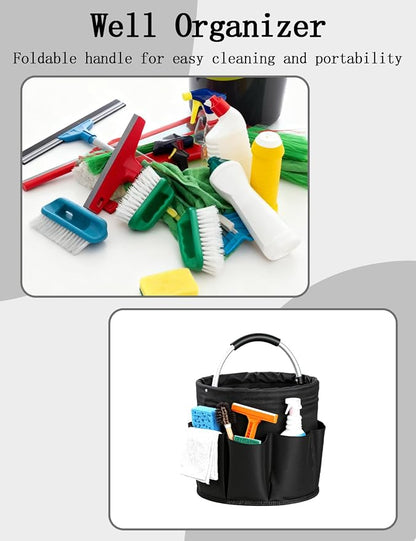 Cleaning Caddy with Handle, Cleaning Products Organiser, Foldable Storage Basket - Image 7
