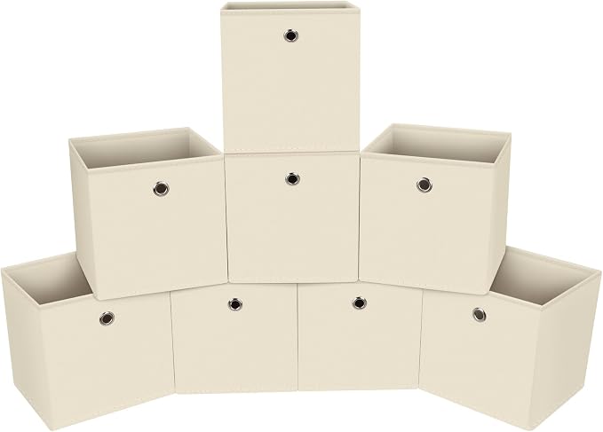 Foldable Storage Cubes Bins, 11 Inch Cloth Storage Cube Fabric Storage Box by NieEnjoy