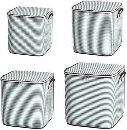 Large Clothes Storage Bins, 4 Pack Foldable Blanket Storage Bags, Storage by KyeeaDIY